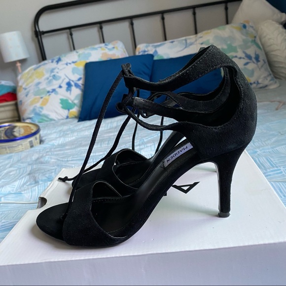 Steve Madden Sandal Heels Suede Lace Up - Picture 3 of 8